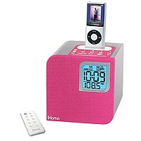 iHome Spacesaver Dual Alarm Clock Radio for iPod - Pink (IH12P)