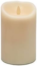 Remote Ready Vanilla Scented Ivory Wax Flameless Moving Wick Candle with Timer + Remote Control(3*4 Inches)