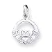 14k White Gold Claddagh Charm