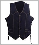 IMAGE OF Motorcycle Vests - Men's Black Denim Motorcycle Vest MV103 Black