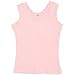 Girls Pink Ruffle Trim Rib Tank
