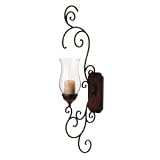 Set of Two Elegant Metal Glass Decorative Wall Sconces