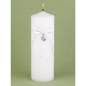 Heart Crystal Dangles Wedding Pillar Candle
