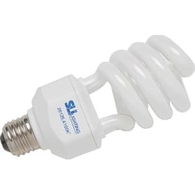 Compact flourescent light bulb 15 watts cool white mini spiral energy saver by SLI Lighting