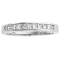 0.30 Carat H/SI2 Princess Diamond Band in 18ct Solid White Gold