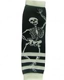 Outer Rebel Fashion Armwarmer- Black & White Stripe with Skeleton