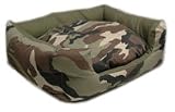 Luxury Designer Camoflage Green Dog Bed Large