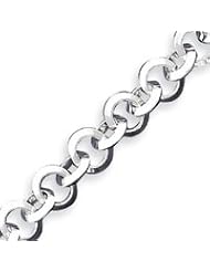 Sterling Silver 7.5 Inch Polished Fancy Circular Link Bracelet - 7.5 Inch