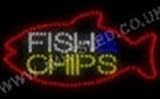 Quality Flashing Fish Chips Catering Led New Window Shop Signs