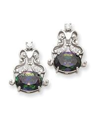 Sterling Silver Mystic and Clear CZ Earrings QE2947"