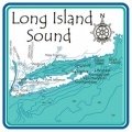Long Island Sound 4.25" Square Absorbent Coaster