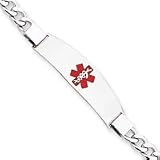 Sterling Silver Non-enameled Medical ID Curb Link Bracelet