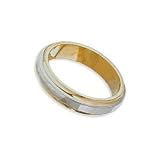 14 karat Men's Two-Toned Flat Style 5mm Gold Wedding Ring