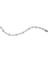 14K White Gold 4.75CT White Diamond Flower Bracelet