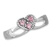 Oxidized Pink Crystal Heart Toe Ring