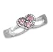 Oxidized Pink Crystal Heart Toe Ring