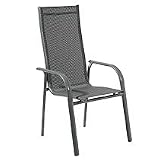 Produkt-Bild: greemotion 427650 Stapelsessel Faro, Alu, hoch, promo/grau - schwarz