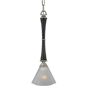 Thomas Lighting M2569-7 Prisma - One Light Mini Pendant, Matte Black and Matte Nickel Finish with Etched Glass