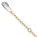 14k Two-Tone Adjustable Polished Flip-Flop Anklet - 10 Inch - Lobster Claw - JewelryWeb
