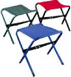 Academy Broadway 50370 Steel Frame Nylon Seat Folding Camp Stool - Random Color - Blue, Green or Red