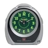 Lorell 60999 Atomic Desk Clock, Set Alarm, 5-3/4 in., Silver/Black