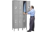 Infinity Locker Double Tier 3 Wide 12x18x72 Assembled Gray