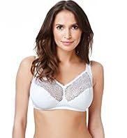 Total Support Cotton Rich Non-Wired Floral Lace B-E Bra