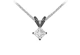 14K Black Gold : Princess-cut Diamond Solitaire Pendant - 0.33 CT TW.