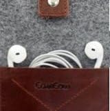 CaseCow Genuine Leather Felt Pocket Sleeve for iPad Mini 1/2/3 - Grey