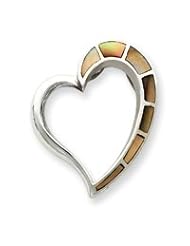 Sterling Silver Tan Shell Heart Pendant