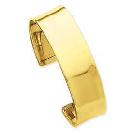 14k 19mm Polished Bangle Bracelet - JewelryWeb