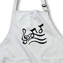 G Clef and Musical Notes - Waist Apron With Pockets