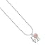 Silver Love with Pink Softball - Silver Plated Ball Chain Charm Necklace