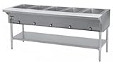 Eagle Group SHT5-LP Hot Food Table 5 Wells 79 Length Stainless Undershelf and Legs LP Gas
