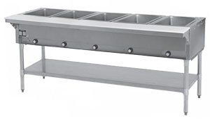 Eagle Group SHT5-LP Hot Food Table 5 Wells 79 Length Stainless Undershelf and Legs LP Gas