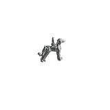 British Jewellery Workshops Silver 17x23mm Afghan hound pendant or charm