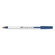 Round Stic Ballpoint Pen, White Barrel, Blue Ink, Medium Point, 1.0 mm