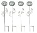 Set of 4 Gazing Ball and Flower Garden Stakes Yard Art
