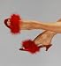 Apparel : Jacques Levine Marabou Low Heel Slippers Accessory