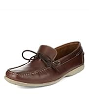 Blue Harbour Waxy Leather Lace Slip-On Shoes