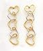 14Kt Two Tone Heart Dangle Earrings