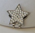 Crystal Golf Ball Marker & Hat/ Visor Clip - Star