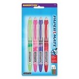 Liquid Flair Pen, Extra Fine Point, RD/GN/PE/PK, Sold as 1 set