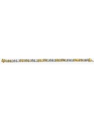 14k TriColor Diamond Cut Bracelet 7"