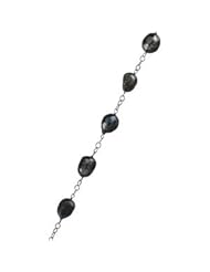 Genuine IceCarats Designer Jewelry Gift Sterling Silver Black Freshwater Baroque Pearl. Ss;72 Inch 09.00 - 10.00 Mm Black Freshwater Baroque Pearl Station Necklace Black Freshwater Baroque Pearl In Sterling Silver