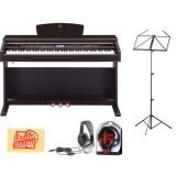 Yamaha YDPV240 Digital Piano Bundle with Stagg SHP-2300 Headphones - MUS-A3BK Music Stand - and Polishing Cloth