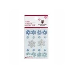 Martha Stewart Winter Wonderland Glittered Snowflake Brads