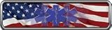 REFLECTIVE Firefighter Helmet Marker Decal with Star of Life and American Flag (Set of 4)