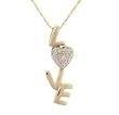 Diamond Love Pendant & Necklace in Yellow Gold