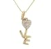 10KT Yellow Gold Love Pendant & Diamond Necklace